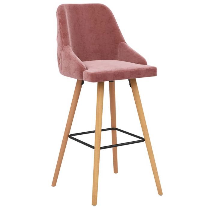 Les SoldesTabourets de bar Tabourets Cuisine - (2 pcs) - 2 personnes - rose velours(48x55x106 cm) maw38p