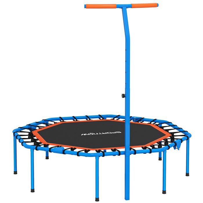 YWJ Trampoline de fitness trampoline dentraînement avec poignée réglable stable et silencieux pour intérieur acier bleu