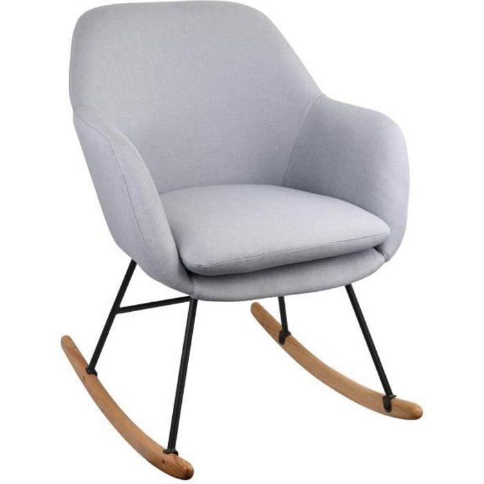 Atmosphera Rocking Chair en Cuir Marron