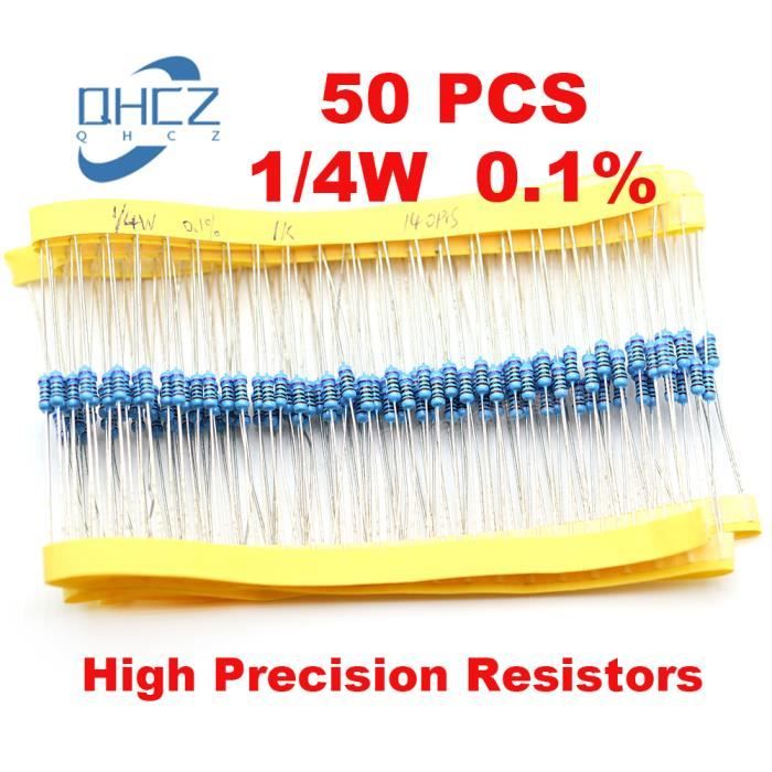 Kit De Résistances 1W 1% - 50 Valeurs 500 Pièces Film Métallique 1 Ohm à 1M Ohm Pour Électronique