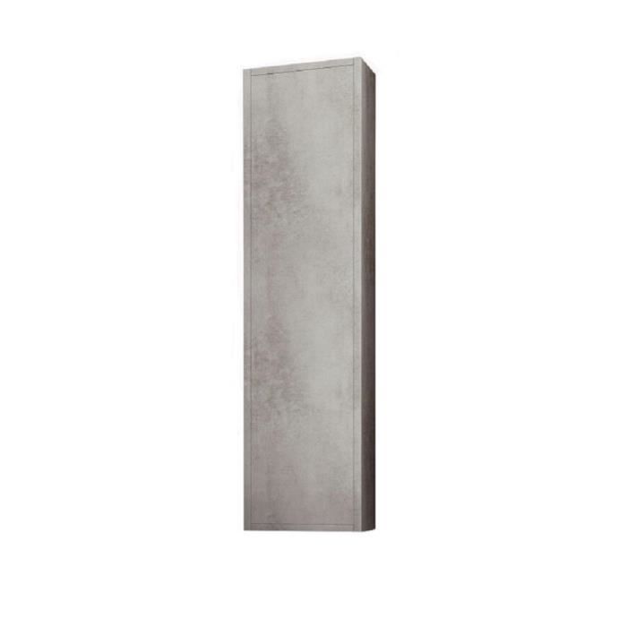 Colonne de salle de bain - Marque - Modèle - Béton clair - 1 porte - Réversible