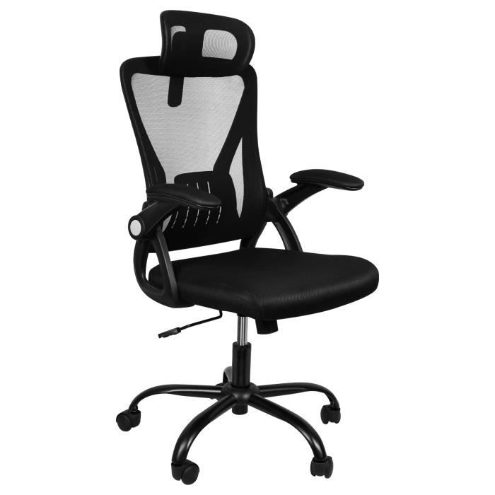 Chaise de bureau Viyiduo - Capacité de charge maximale : 120kg - Pieds tubulaires ronds amovibles noirs