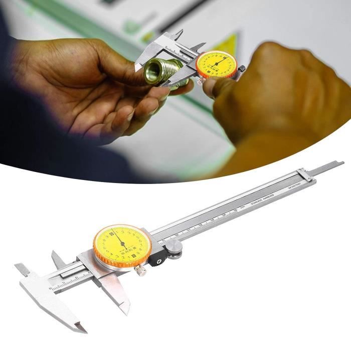 Pied à Coulisse à Cadran 150mm – Outil Mesure Métrique Pour Travail Du Bois Et Bricolage