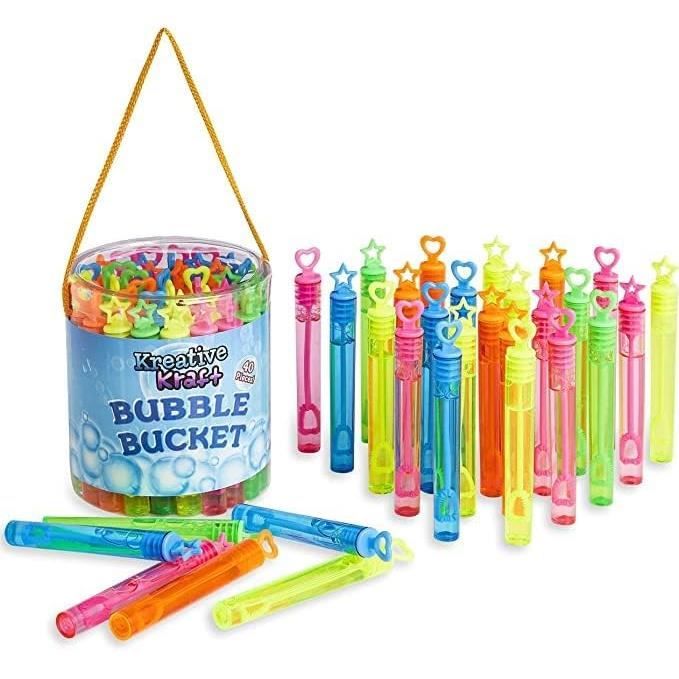 Mini Baguettes à Bulles De Savon - 72 Pièces Formes Cercle Et Cœur, 6 Couleurs, Pour Fête Enfants Sac Anniversaire Enfant