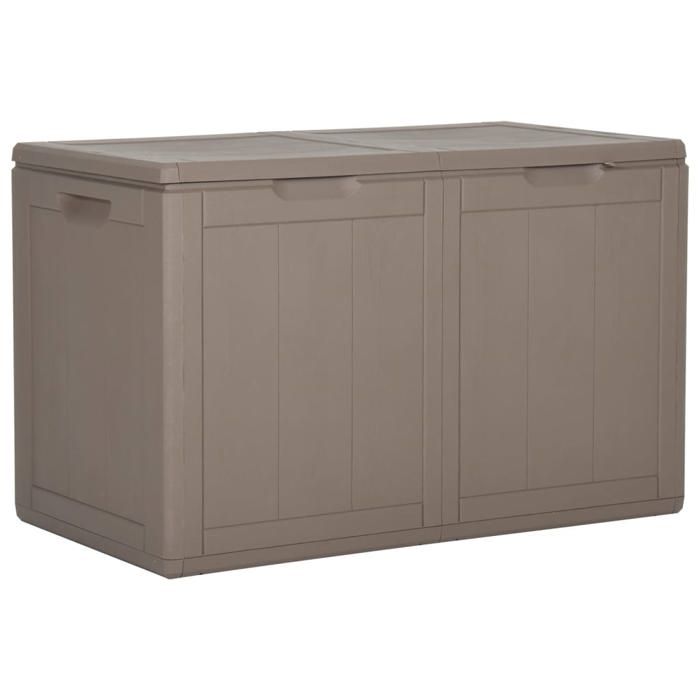 Coffre boîte meuble de jardin rangement 180 litres marron PP rotin 02_0013016 Coffre boîte meuble de jardin rangement 180 litres marron PP rotin 02_0013016
