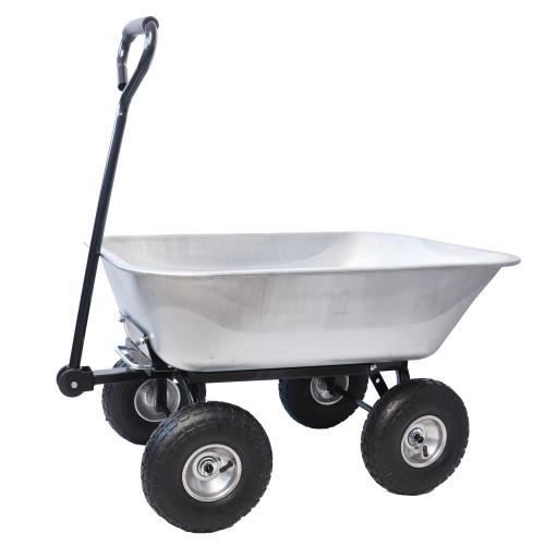 Chariot De Transport Robuste 350 Kg - Pneus Pneumatiques XXL + Bâche - Marque Tectake