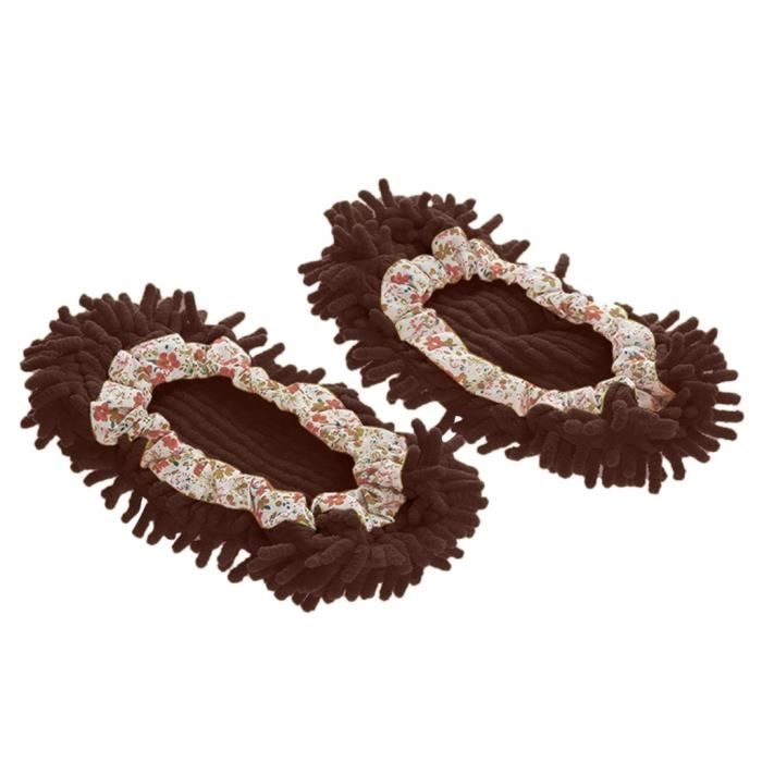 Lot 6 Paires (12 Pièces) Chaussons Vadrouille Chenille Lavables - Couvre-Chaussures Anti-Poussière Réutilisables Pour Nettoyage Sol, Maison, Bureau