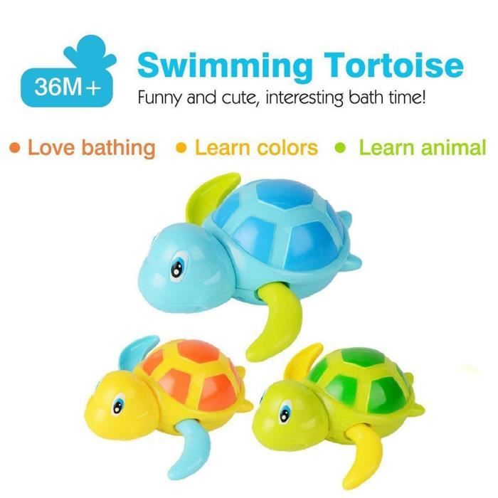 Ensemble De 3 Pi/èces, 3 Couleurs Jouet Baignoire Tortue,B/éb/é Bain De Natation Piscine Jouet De Piscine Mignon Wind Up Tortue Jouets De Bain Animaux Fix/és pour Les Enfants