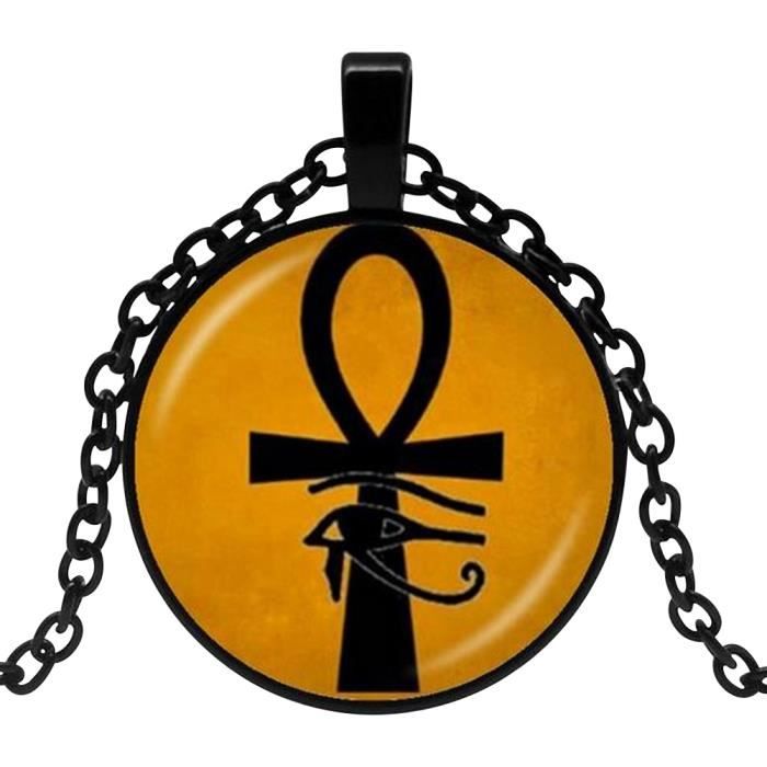 Collier Ankh en argent sterling avec pendentif croix égyptienne oeil dHorus pour femme et homme
