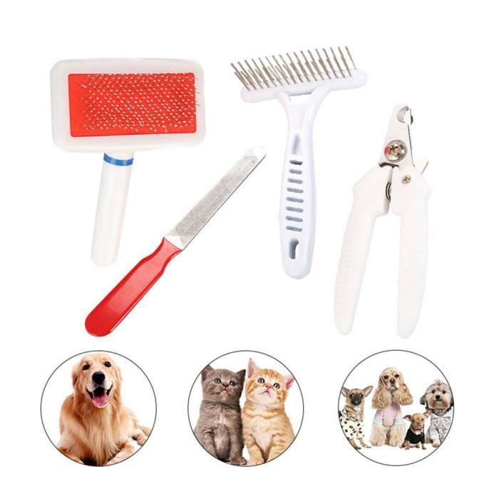 Kit De Toilettage Pour Chien Chat Animaux De Compagnie Blanc