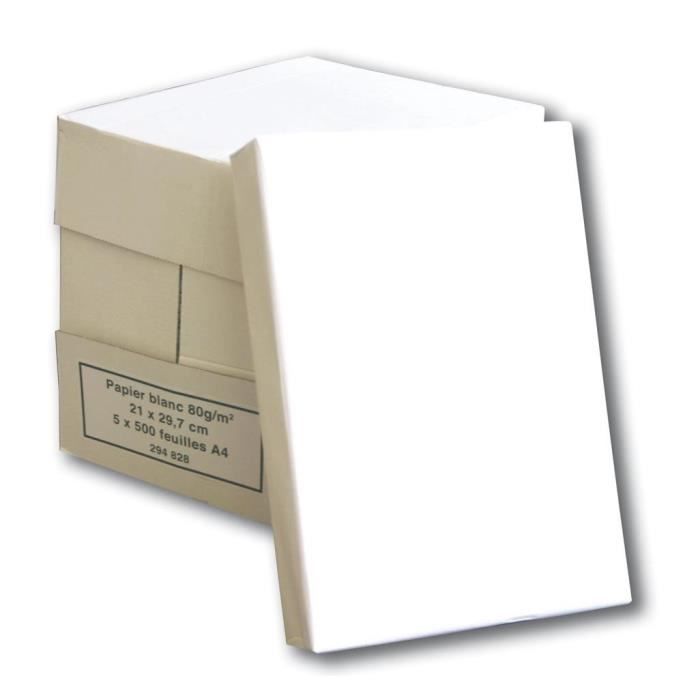 Ramette Papier Clairefontaine Smart 70g - Lot De 5 X 500 Feuilles A4 (210x297 Mm) - Blanc, Certifié FSC - Pour Impression, Photocopie, écriture - 4