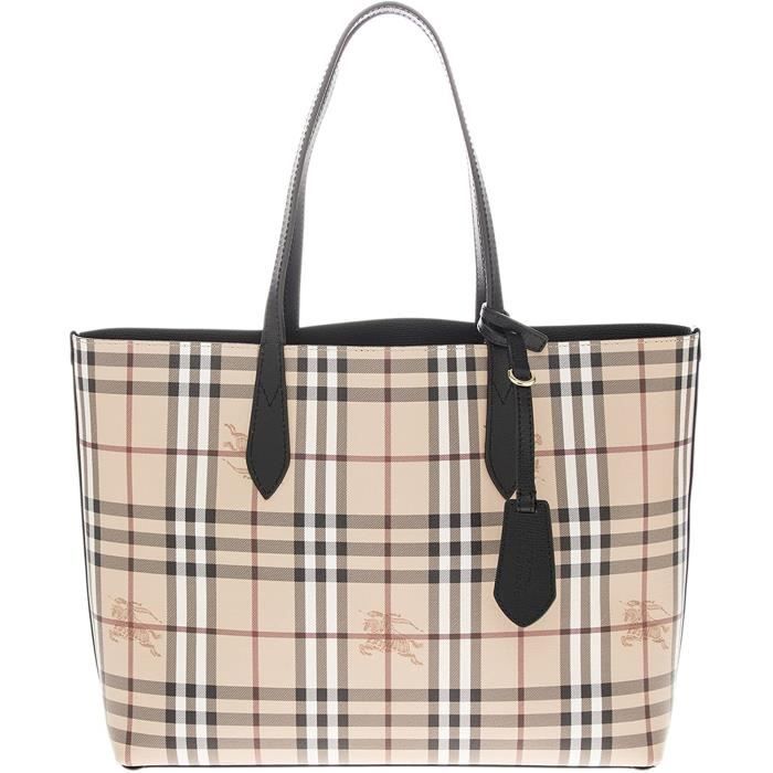 Burberry Sac fourre-tout réversible moyen pour femmes en Haymarket Check et  noir - Achat / Vente Sacs à main pour femmes - Cdiscount