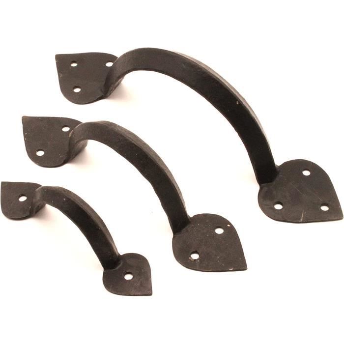 Poignée Porte Fer Forgé Noir Plaque Longue 72mm Cylindre Poignée De Porte En Fer Forgé Noir 72mm - Plaque Longue 320mm, Pour Porte Jusqu'à 80mm D'épaisseur Poignée Porte Traditionnelle Robuste