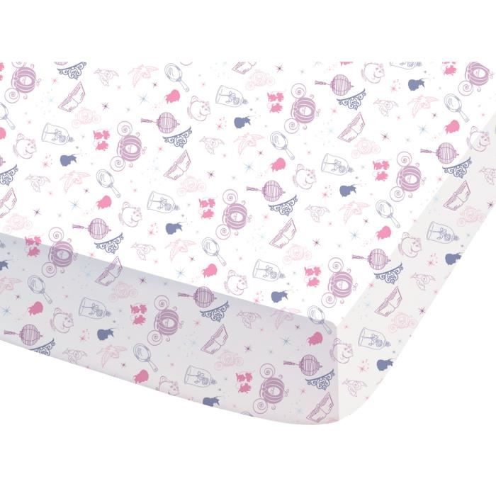 CTI Drap Housse imprim/ée Enfant Coton 190x90 cm Blanc