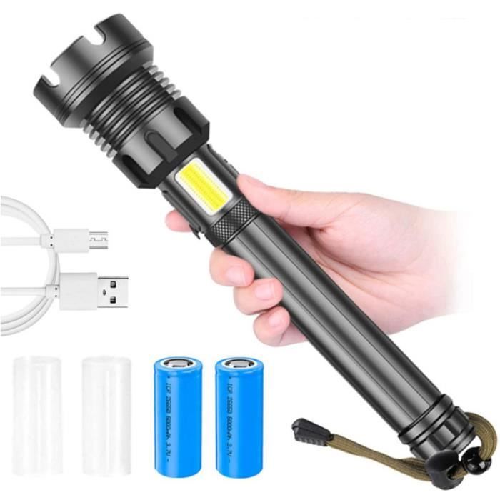 Lampe Torche LED Puissante étanche - Tactique Avec Zoom Ajustable - Sans Marque