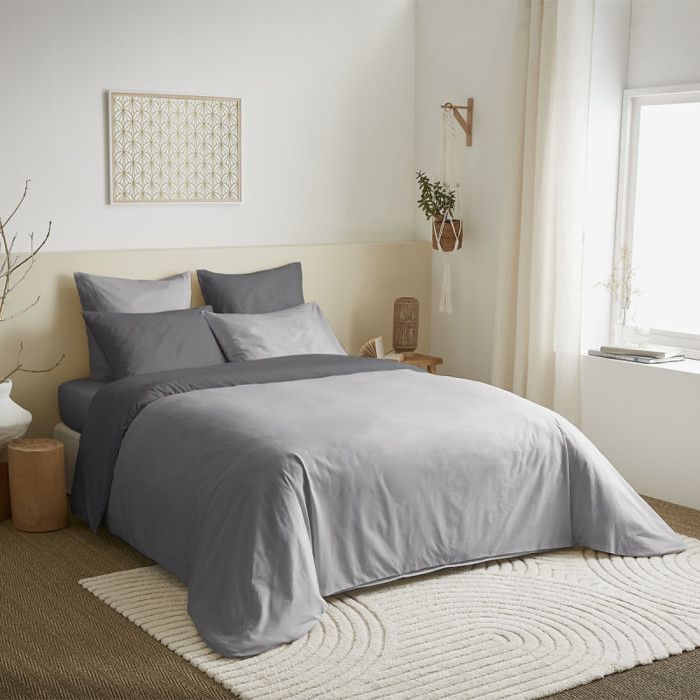 Housse de Couette Gris Anthracite