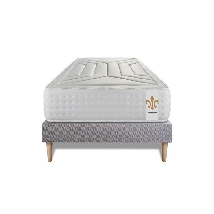 Ensemble Le Vingt-Quatre 90 x 190 cm sommier Gris