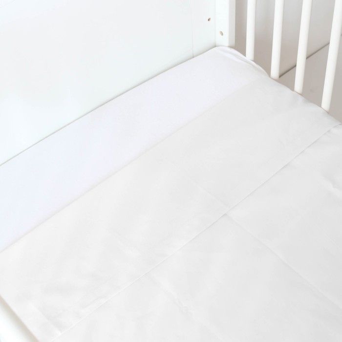 Drap plat bébé - TROIS KILOS SEPT - Blanc - 100% coton - 120 x 180 cm - Lavable en machine Drap plat bébé - TROIS KILOS SEPT - Blanc - 100% coton - 120 x 180 cm - Lavable en machine