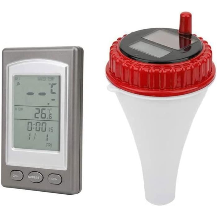 Thermomètre Piscine Raddy PT-1 Sans Fil - Capteur Flottant, Affichage Numérique, Alarme Température