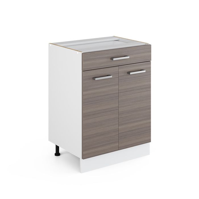 Meuble cuisine R-Line 60cm avec tiroir sans PT Gris noble/Blanc Vicco 29712