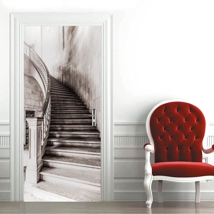 Escalier Sticker Mural Porte Trompe Oeil¤St-03s - 4 Dimensions Mat Escalier Sticker Mural Porte Trompe Oeil¤St-03s - 4 Dimensions Mat