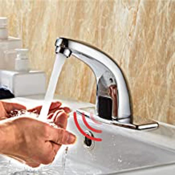 Robinet Capteur Infrarouge Automatique - Lavabo Cuisine/Salle De Bain - Chromé