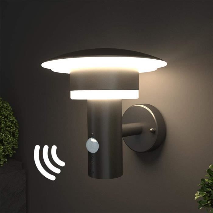 ® Applique Murale LED Exterieur avec Détecteur de Mouvement et Interrupteur  Crépusculaire Acier Lampe Exterieur Inoxydable Lum[56]
