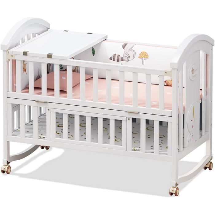 Lit Bebe Zhty Creche En Bois Massif Mixeur Lit Enfant Lit De Jeu Lit D Epissure Reglage De La Hauteur Ave234 Cdiscount Pret A Porter