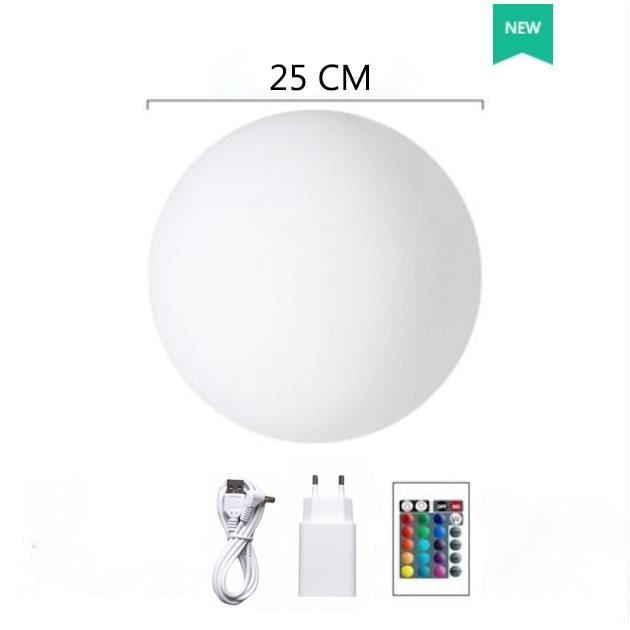 couleur émettrice 25x25x25 cm couleur télécommande boule lumineuse led rechargeable pour l'extérieur, luminai