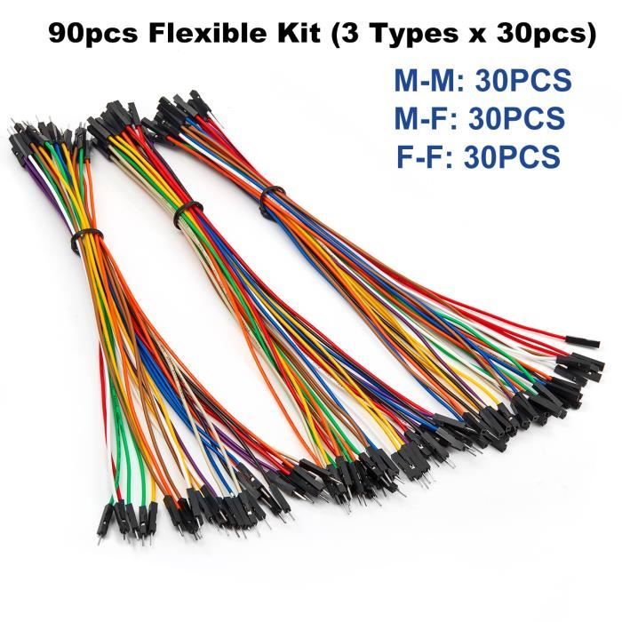 Acheter Câble DuPont à 20 broches, ligne plate arc-en-ciel, fil de Support  soudé, fil de connecteur 3M pour Kit Arduino