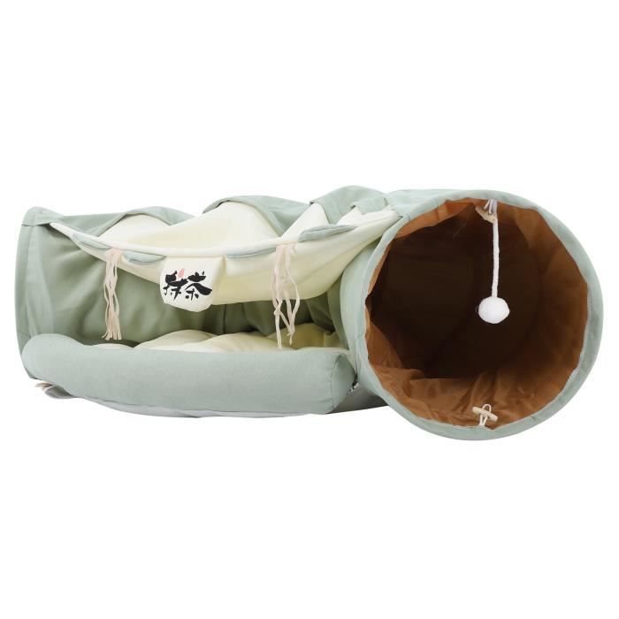 Tunnel Rond Pour Chat Avec Espace De Couchage Et Jouet - 90 Cm, Pliable, Jeu Intérieur