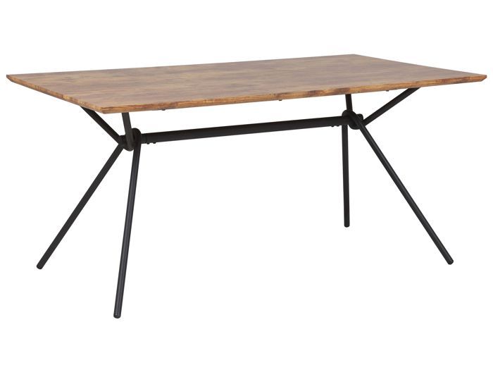 table à manger effet bois foncé et noire 160 x 90 cm amsterdam