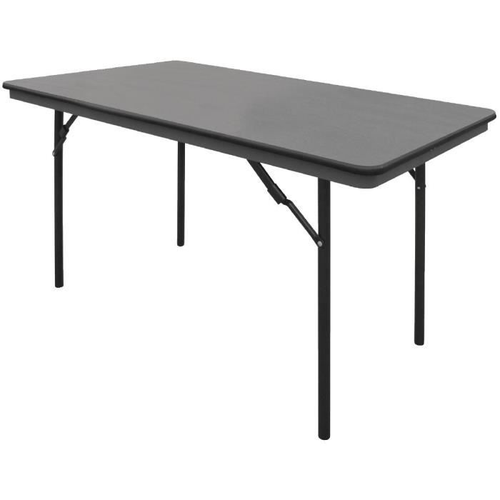 Table pliante rectangulaire Bolero - ABS - 1220mm - Gris - 4 personnes - Intérieur/Extérieur