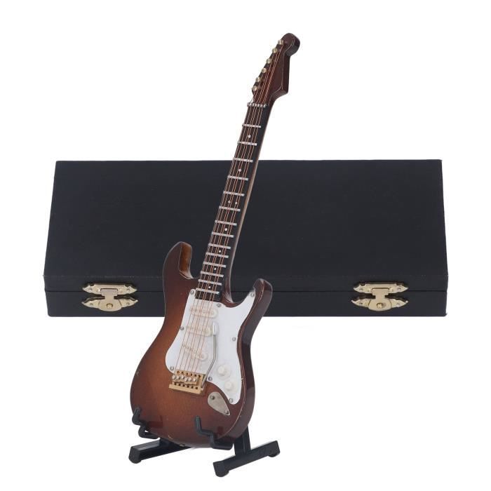 Mini Guitare électrique Décorative En Bois - Modèle Détaillé, Environ 10 Cm - Décoration Bureau, étagère, Cadeau Musicien