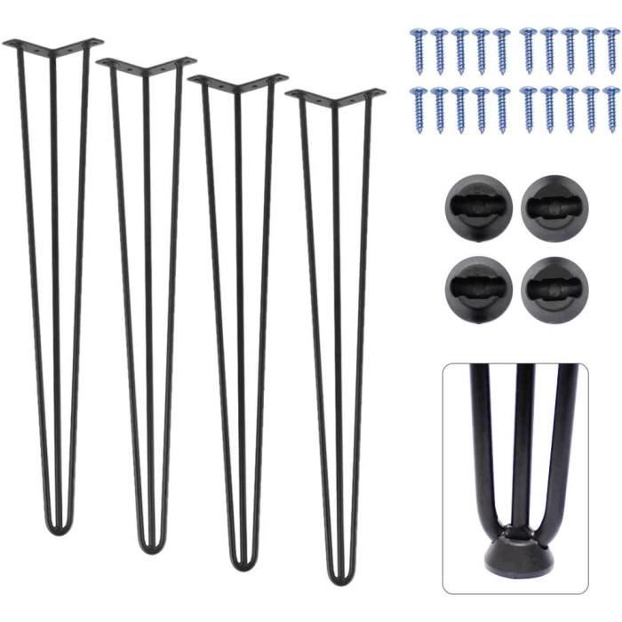 Pieds En épingle à Cheveux 45CM Ensemble De 4, 3 Tiges DIY Meubles De Table En Métal Jambes