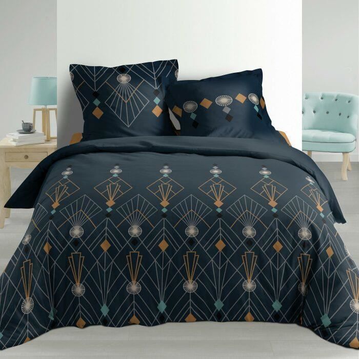 PARURE DE LIT 3 PIECES 260 x 240 CM PERCALE IMP. 78 FILS ALLOVER MAESTRIA