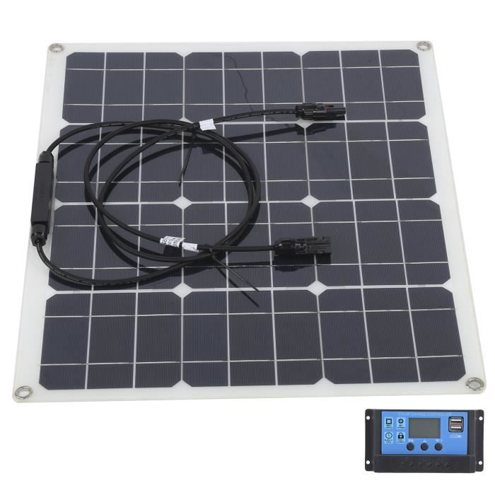 Régulateur Charge Solaire PWM 30A - Pour Panneaux 12V/24V - Affichage LCD - Double Port USB - Intelligent