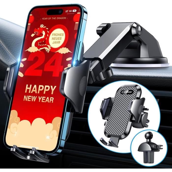 Support Voiture Pour Téléphone Estralia - Fixation Grille D'Airation 360° - Compatible 4-7 Pouces