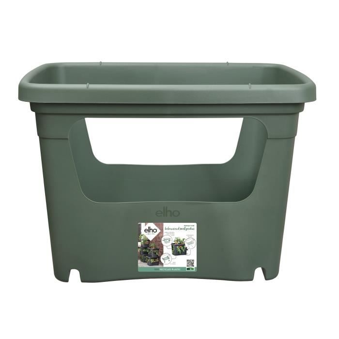 ELHO - Pot de fleurs - Green Basics Stack & Grow Large - Leaf Green - Extérieur - L 35.1 x W 50.9 x H 35.7 cm