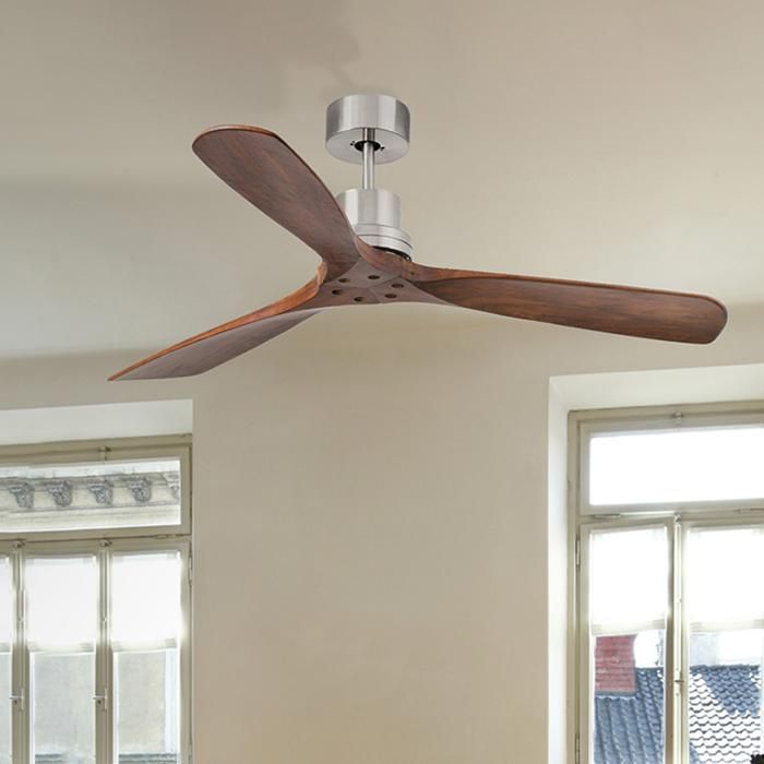 LANTAU DC Ventilateur de plafond noyer foncé non éclairé Ø 132 cm 33370DC - Far