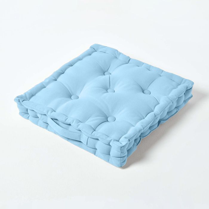 Coussin de sol Bleu Ciel Uni 50 x 50 cm Coussin de sol Bleu Ciel Uni 50 x 50 cm