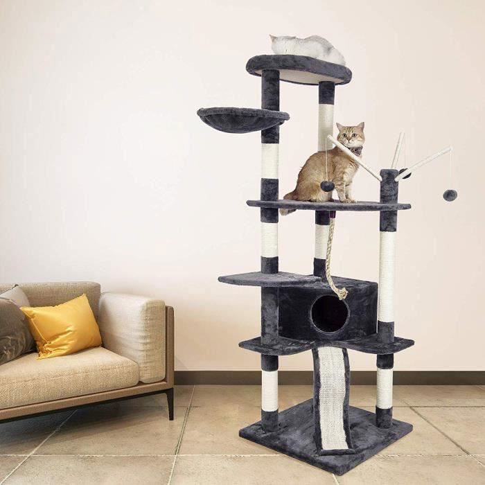 Arbre A Chat Grande Taille Griffe De Chat Cadre D Escalade De Chat Planche A Gratter Palais De Chat 168cm Gris Meerveil Cdiscount Animalerie