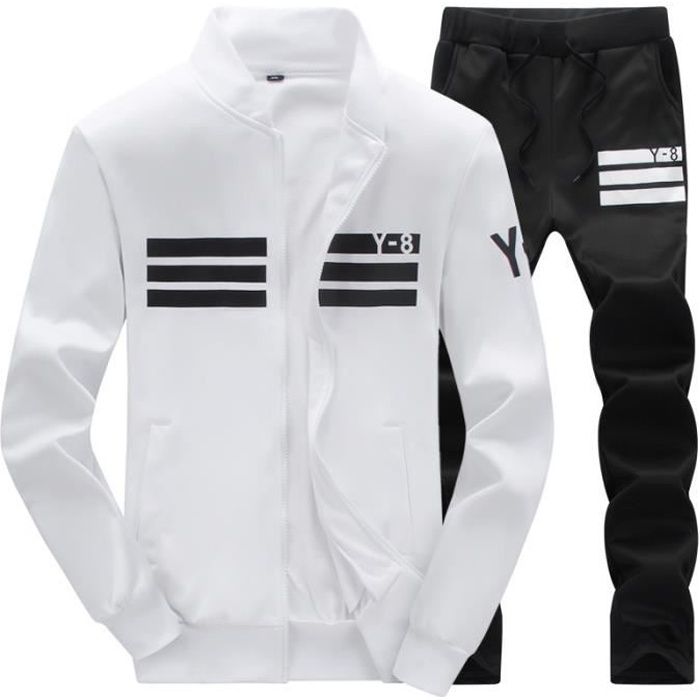 Survêtement Homme - Blanc - Manches longues - Fitness - Printemps