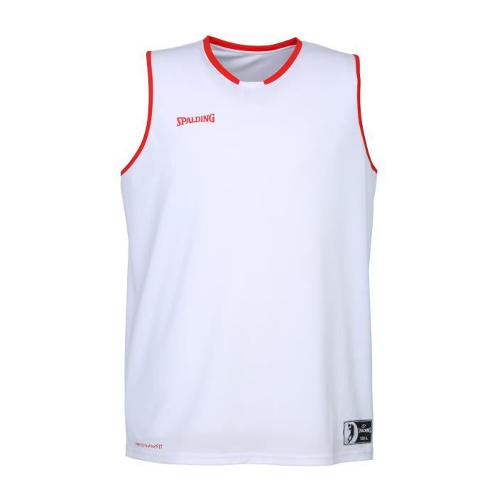 maillot basket spalding move tank top junior coloris blanc - rouge