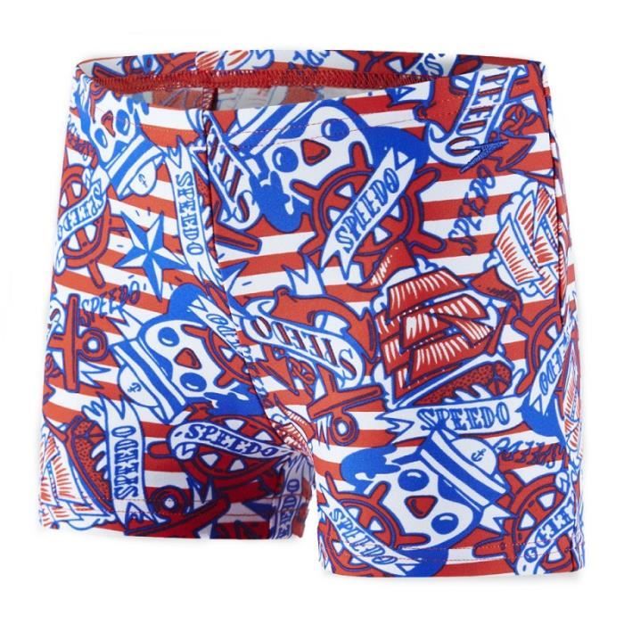 Speedo Shorts De Bain Garçons Medium bleu marine rouge 8-9 ans