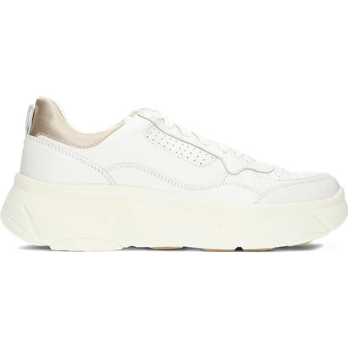 Geox Baskets femme GEOX - D45NHB - Blanc - Cuir et tissu respirant - Lacets