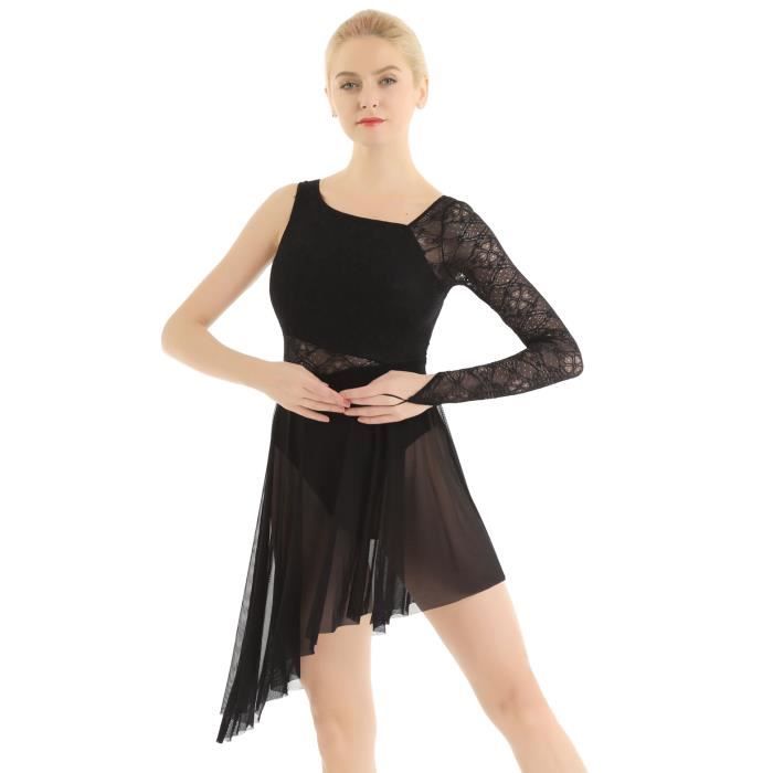 Femme Asymétrique Robe Danse Classique Tutu Ballet Combinaison Tunique  Justaucorps Gymnastique Robe Courte Latine Leotard XS-XL - Cdiscount Sport