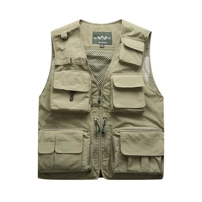 Gilet de pêche Gilet léger de Grande Taille pour Hommes en