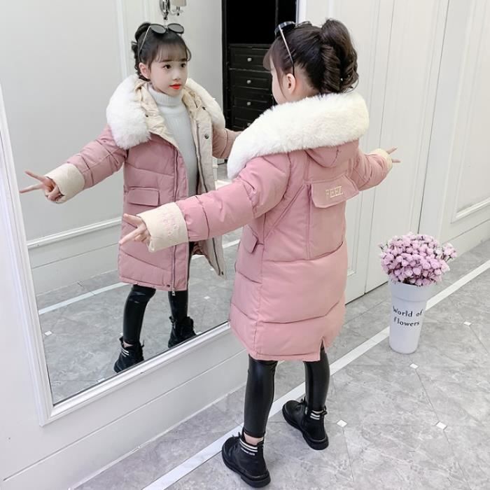 Pantalon 2 Pièces Ensemble Enfant Fille Hiver Coton Épaississant Chaud Sweat À Capuche Manteau Veste Pantalon 2 Pièces Ensemble Enfant Fille Hiver Coton Épaississant Chaud Sweat À Capuche Manteau Veste