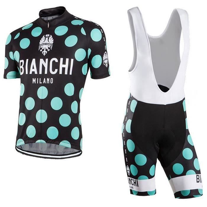 Maillot Cyclisme Bianchi Milano Manches Courtes - Coupe Race Fit, Noir, Neuf Avec étiquettes